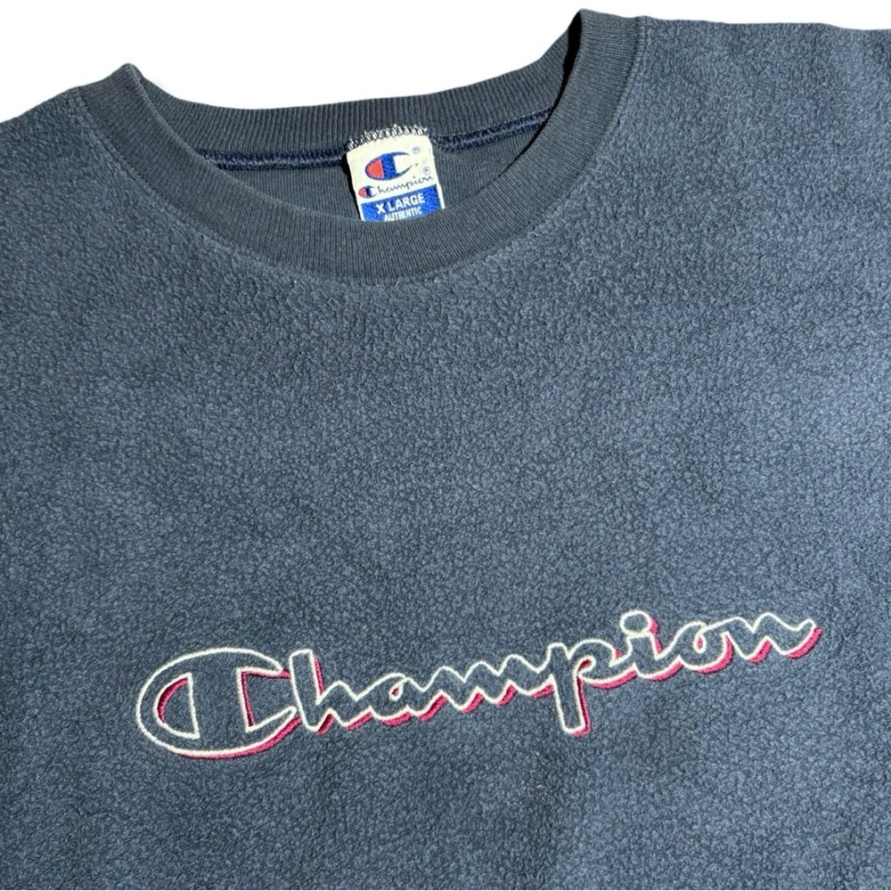 Vintage 90s Champion Inside Out Script Crewneck Sweatshirt - Picture 2 of 3